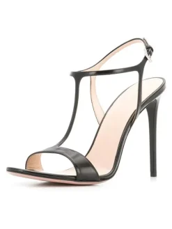 High Heel Sandals Black Patent PU Upper Round Toe Prom shoes Women Party Shoes