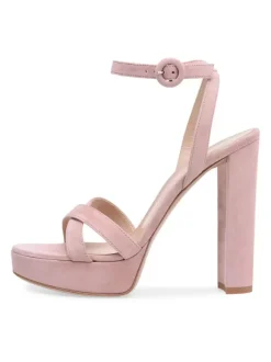 High Heel Sandals Green Micro Suede Upper Round Toe Prom shoes Women Party Shoes