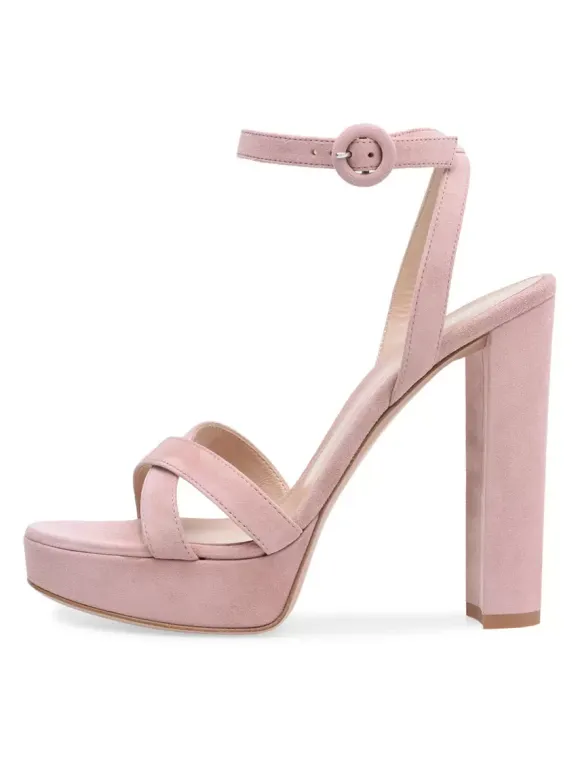 High Heel Sandals Green Micro Suede Upper Round Toe Prom shoes Women Party Shoes