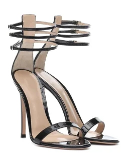 High Heel Sandals Womens Triple Straps Open Toe Ankle Strap Stiletto Heel Sandals