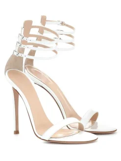 High Heel Sandals Womens Triple Straps Open Toe Ankle Strap Stiletto Heel Sandals