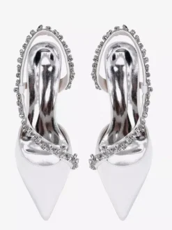 High Heel Wedding Shoes Satin Pointed Toe Rhinestones Stiletto Heel Bridal Shoes