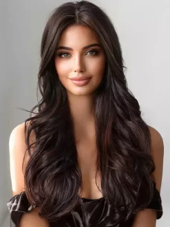 Highlighted Long Curly Hair Wig Middle-parted Full Head Daily Wig For Women 2026