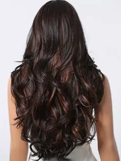 Highlighted Long Curly Hair Wig Middle-parted Full Head Daily Wig For Women 2026