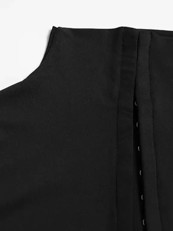 High Slit Mock Neck Slim Fit Maxi Gown Dress For Women 2026