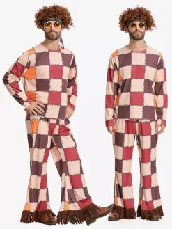 Hippie Costume Men's Holiday Fringe Long Sleeves Retro Clothing