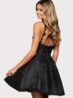 Homecoming Dress 2026 Sleeveless Short A-Line V-Neck Lace Light Blue Party Dress Free Customization