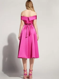 Homecoming Dress Tea-Length A-Line Bateau Neck Party Dresses Free Customization