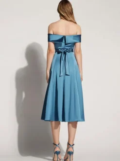 Homecoming Dress Tea-Length A-Line Bateau Neck Party Dresses Free Customization