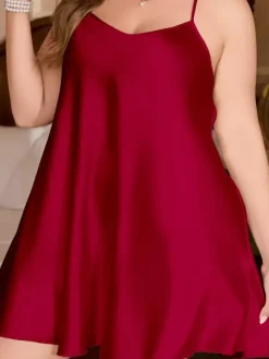 Home Wear Straps Neck Sleeveless Backless Lounge Dress