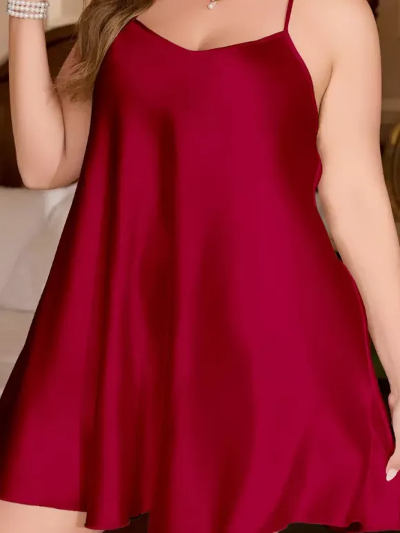Home Wear Straps Neck Sleeveless Backless Lounge Dress