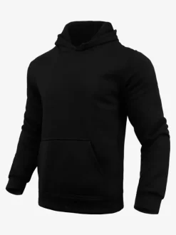 Hoodies For Men Fleece Solid Color Hooded Pullovers Casual Long Sleeves Top