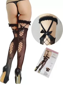 Hosiery For Women Black Sheer Cut Out Nylon Sexy Lingerie