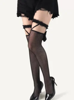 Hosiery For Women Black Sheer Cut Out Nylon Sexy Lingerie