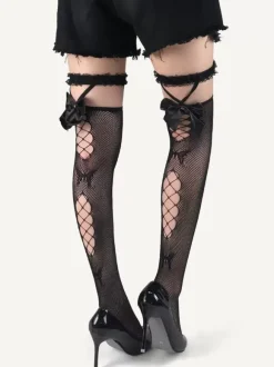 Hosiery For Women Black Sheer Cut Out Nylon Sexy Lingerie