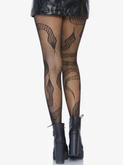 Hosiery Hosiery For Women Black Snake Print Nylon 1 Piece Lingerie