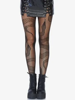 Hosiery Hosiery For Women Black Snake Print Nylon 1 Piece Lingerie