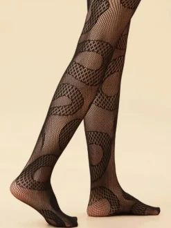 Hosiery Hosiery For Women Black Snake Print Nylon 1 Piece Lingerie