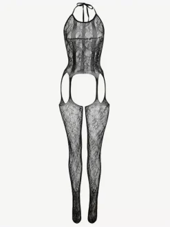 Hosiery Sexy Fishnet Mesh Bodystockings White Cut Out Nylon 1 Piece Lingerie