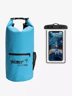 2-in-1 Waterproof Dry Bag With External Zip Pocket & Matching Phone Dry Bag