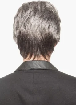 10-Inch Men's Siver-Grey Side Parting Fiber Wig