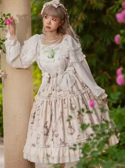 Infanta Lolita SK Light Apricot Bows Lolita Skirts