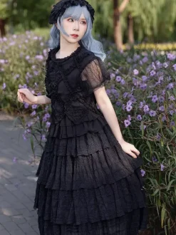 Infanta Lolita SK Pleated Black Lolita Skirts