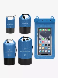 2-in-1 Roll Top Waterproof Dry Bag With Matching Phone Waterproof Case