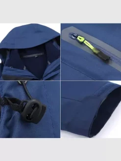 Jacket For Men Color Block Zipper Polar Fleece Stylish