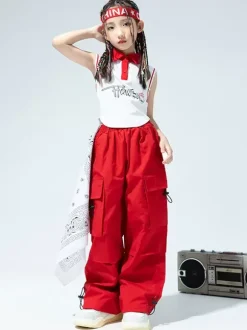 Jazz Dance Costumes Women's Polyester Top Pants Dancing Wear