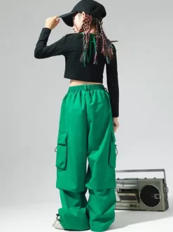 Jazz Dance Costumes Women's Polyester Top Pants Dancing Wear