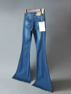 Jeans For Women Fashion Bell Bottoms Zipper Fly Button Fly Blue Denim Pants