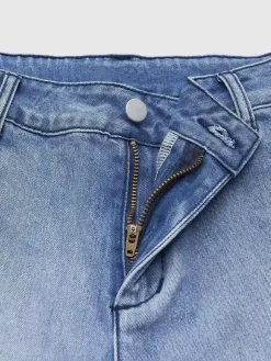 Jeans Light Wash Barrel High Waisted Cropped Denim Pants