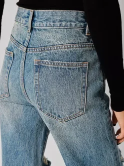 Jeans Women's Bottoms For Woman Casual Raised Waist Jeans
