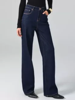 Jeans Women's Bottoms For Woman Wide Cool Cotton Elegant Jeans