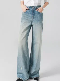 Jeans Women's Bottoms Wide Elegant Jeans