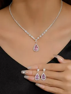Jewelry Set For Bridal Gorgeous Metal Diamond