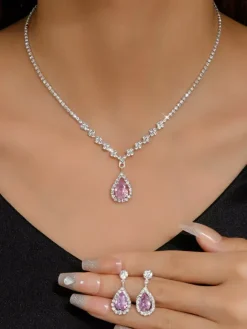 Jewelry Set For Bridal Gorgeous Metal Diamond
