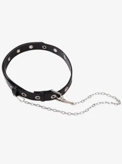 JoJo's Bizarre Adventure Queen Bite The Dust Military Gothic Lolita OP Dress 3 Pieces Set Black Chains Rivets