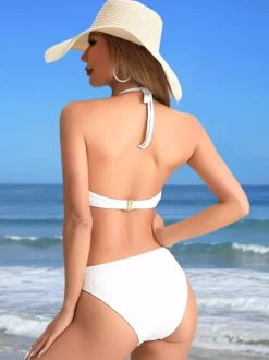 Keyhole Cut-Out Monokini Solid Color One-Piece Swimsuit For Summer 2026
