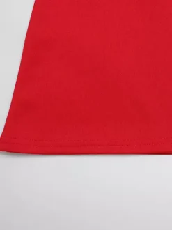 Keyhole Neck Mini Dress For Women - Red Elegant Padded Shoulder Long Sleeve Slim Fit Bodycon - Spring Date Night 2026