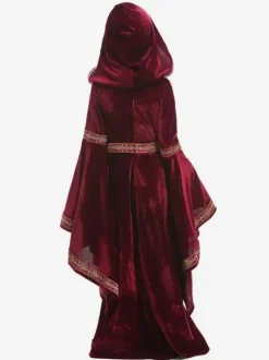 Kids Carnival Costumes Burgundy Vampire Velour Clothes Cosplay Wears For Child