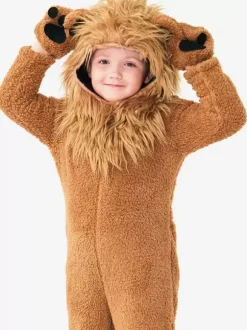 Kids Halloween Costumes Coffee Brown Halloween Set Kid's Polyester Jumpsuit Gloves