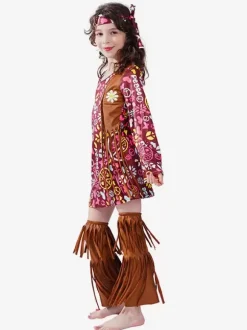 Kids Halloween Costumes Red Halloween Set Kid's Polyester Fiber Polyester Dress Leg Warmer
