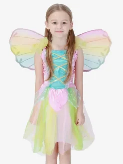 Kids Carnival Costumes Wears Angel Rainbow Petal Child Dress Cosplay Outfits