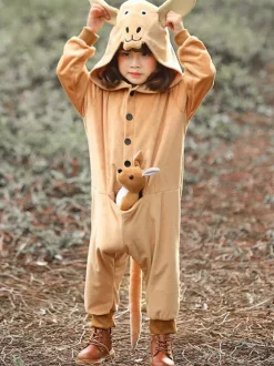 Kids Carnival Kangaroo Kigrumi Cosplay Costumes Kangaroo Jumpsuit for Child