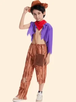 Kids Costumes Purple Cravat Pants Set