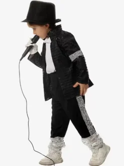 Kids Halloween Costumes Black Halloween Set Kid's Polyester Overcoat Pants