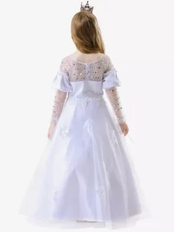 Kids Princess Costumes White Set Kid Dress