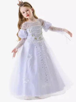 Kids Princess Costumes White Set Kid Dress